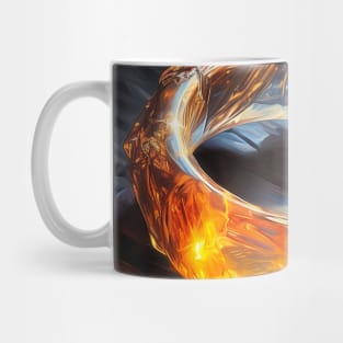 Golden fire ring on stone Mug